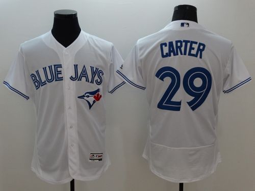 Blue Jays #29 Joe Carter White Flexbase Authentic Collection Stitched MLB Jersey - Click Image to Close